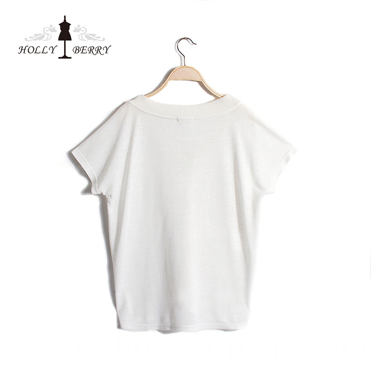 Camisa blanca con cuello en v V-neck White Shirt